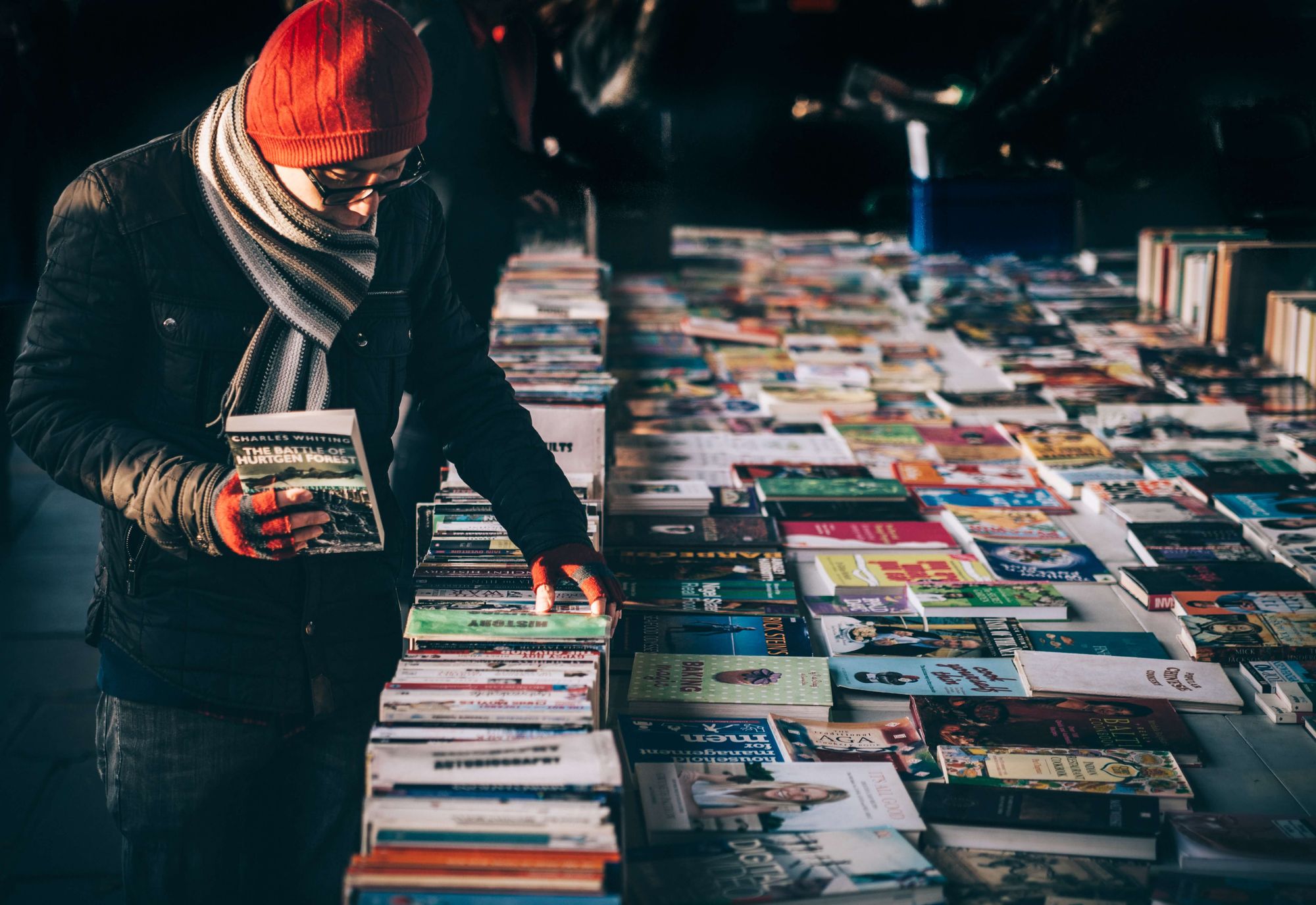 Man browsing in a bookstore